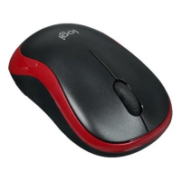 Мышь беспроводная Logitech M186 черный/красный, 1000 dpi, радиоканал, USB, кнопки -