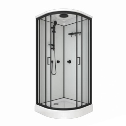 ДК Прайм-Блек М3 90x90 А  (3мест+сифон)  низ. подд.